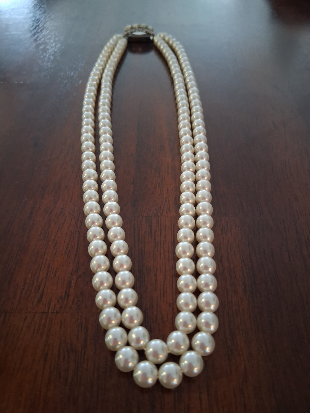 Sarah Coventry Double Strand White Pearl Necklace